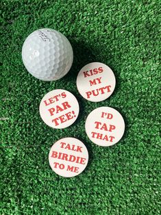 four buttons that say, kiss my bar teep i'd tap that birdie to me