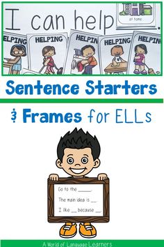 sentence starter for ells with pictures and text