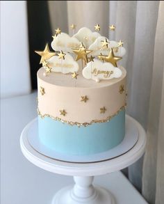 there is a cake with stars on it