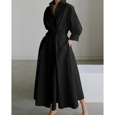 Season:Summer,Fall,Winter,Autumn,Spring; Fabric:Polyester; Sleeve Length:Long Sleeve; Look After Me:Hand wash,Machine wash; Gender:Women's; Style:Basic,Casual,Modern,Elegant Dress; Elasticity:Micro-elastic; Occasion:Office,Weekend,Holiday,Vacation,Outdoor; Fit Type:Regular Fit; Dresses Type:Swing Dress,Shirt Dress,Casual Dress; Pattern:Pure Color; Design:Tie Belt,Pocket,Ruched; Neckline:Shirt Collar; Front page:FF; Production mode:External procurement; 2024 Trends:2023; Bust:; Length:; Fit US Si White Dress Shirt Women, Elegant Shirt Dress, Black Dresses Online, Dress Shirt Dress, Cheap Maxi Dresses, Pocket Maxi Dress, Maxi Long Dress, Maxi Dress Online, Shirt Dress Casual