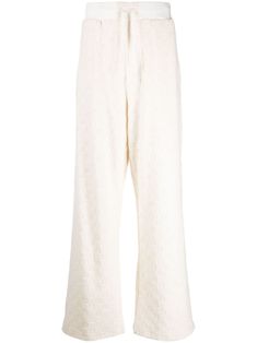 asparagus white cotton blend patterned jacquard wide leg elasticated waistband extra-long length Pants White, Jacquard Pattern, Mens Activewear, Trouser Pants, Long Length, Extra Long, Asparagus, Track Pants, White Cotton