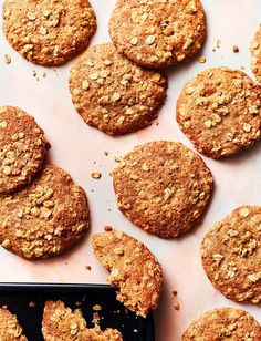 cookies are arranged on a baking sheet and ready to be baked in the oven,