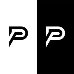 the letters p and p are black and white, with one letter in the middle