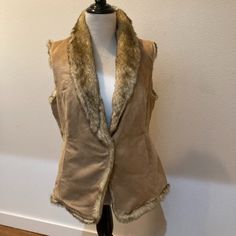 Soft Suede-Like Faux Fur Lined Vest Beautiful Details Snap Closure In Front 100% Polyester, Lined W/Polyester & Acrylic Blend New With Sale Tag (No Brand Tags), Never Worn Brand Tags, No Brand, Soft Suede, Womens Vest, Faux Fur, Jackets & Coats, Jackets For Women, Women Shopping, Color