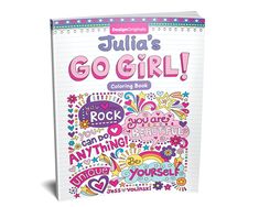 a book with the title julia's go girl written in pink and blue on it