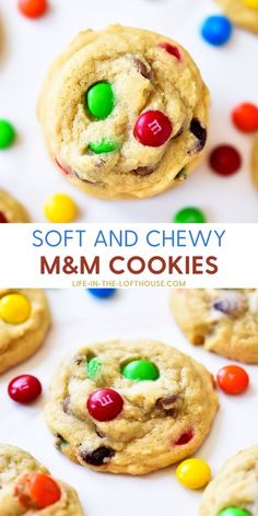 soft and chewy m & m cookies are the perfect treat for kids to eat