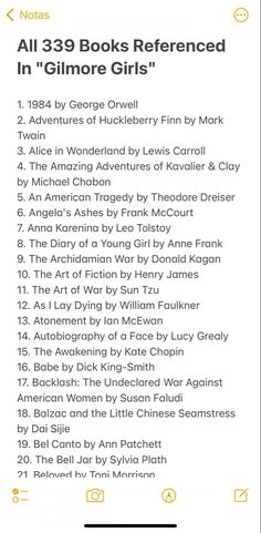 the book list for all 3 books referenced in gimore girls