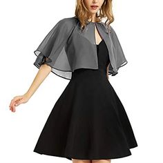 Black Cape Shawl & Wrap Women‘s Wrap Bolero Simple Sleeveless Chiffon Wedding Guest Wraps With Pure Color For Party Evening Spring & Summer 2024 - $22.99 Cape Shawl, Black Cape, Cape Style, Style Steal, Shawl Wrap, Cheap Wedding, Spring Summer Dress, Pure Color, Summer 2024