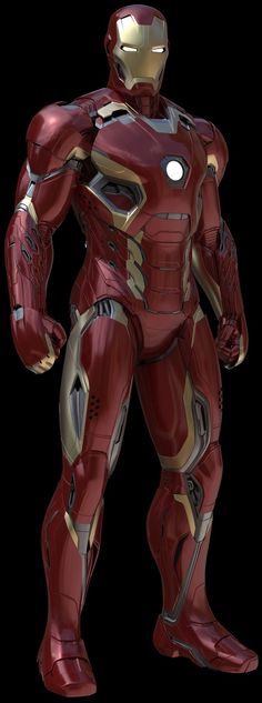 an iron man standing in front of a black background