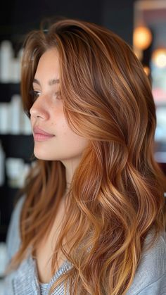 30 Balayage Hair Color Ideas to Illuminate Your Locks Fall Red Head Colors, Long Red Hair With Highlights, Red Hair On Different Skin Tones, Honey Ginger Balayage, Reddish Caramel Hair, Copper Red Hair Color Strawberry Blonde Light Auburn, Amber Ombre Hair, Natural Ginger Balayage, Hair Color Cowboy Copper