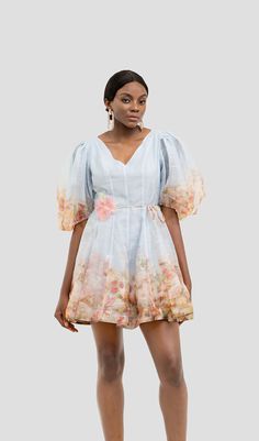 This dress is a delightful combination of sophistication and playfulness. featuring charming floral patterns and puff sleeves that exude a touch of feminine grace. Perfect for both casual and special occasions. this dress lets you make a statement with style and grace.Puff sleeveInvisible zip closurehemline supportItem measurements have been rounded to the nearest cm.This garment fits true to sizeModel is 5'9.5"/178 cm. bust 32''/82cm waist 28"/72cm Hips 36.5"/93cm and wears a size M Style And Grace, Floral Patterns, Trending Now, Xl Dress, Puff Sleeves, Puff Sleeve, New Dress, Floral Pattern, Special Occasion