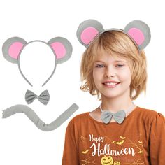 PRICES MAY VARY. 🐭Perfect Mouse Costume Set: This fun mouse costume kit includes a mouse ears headband, an adorable bowtie, and a lifelike tail. Ready to be the cutest rat at the parties? 🐭Three-dimensional Design: The mouse ears and tail are filled with soft cotton, which can stand up just right while being light. 🐭Adjustable Size Fits Most: The mouse headbands are made of fuzzy-covered plastic headbands that stretch to fit most head sizes. The mouse bowtie and tail with an elastic band to f Rat Costume, Giraffes Cant Dance, Baby Costumes Girl, Mouse Costume, Dress Up Boxes, Cute Rats, Animal Birthday Party, Plastic Headband, Mouse Ears Headband