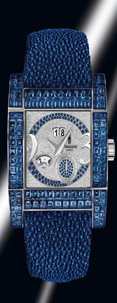 Blue Watches, Feeling Blue, Beautiful Watches, Diamond Watch, Indigo Blue, Bling Jewelry, Bling Bling, Cool Watches, Luxury Watches