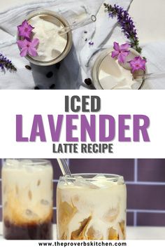 ice lavender honey latte Iced Latte At Home, Lavender Latte Recipe, Lavender Dessert, Honey Latte, Lavender Drink, Lavender Coffee, Coffee Lattes, Lavender Latte, Vegan Drinks Recipes