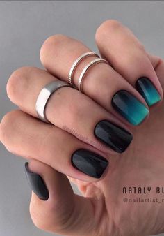 48 Beautiful Short Square Nails for Your Fingers - Lily Fashion Style Nails On Short Fingers, Nail Dark Colors, Short Square Acrylic Nails Dark Colors, Short Fingers, Dark Color Nails, Short Nail Manicure, Aqua Nails, Long Square Nails, Square Nail Designs