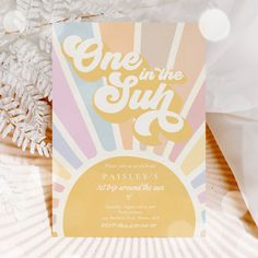 a card with the words one in the sun on it