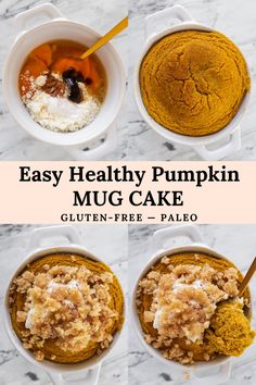 easy healthy pumpkin mug cake made with gluten - free palen and dairy