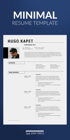 a professional resume template with blue background