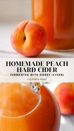 homemade peach hard cider with honey glaze