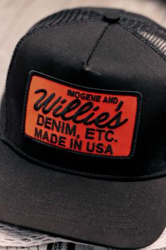 the "denim etc" trucker in black – imogene + willie Black Cotton Trucker Hat, Retro Black Trucker Hat For Streetwear, Black Retro Trucker Hat, Vintage Black Hat With Curved Bill, Retro Black Trucker Hat One Size Fits Most, Retro Black Trucker Hat With Curved Brim, Black Cotton Trucker Snapback Hat, Retro Black Trucker Hat, Vintage Black Baseball Cap With Letter Print