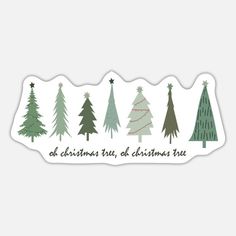 christmas trees sticker on a white background