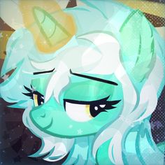 a green and white pony with stars on it's head, staring at the camera