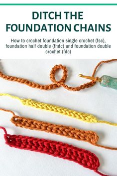 crochet instructions for how to knit the foundation chains