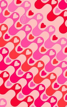 an abstract background with hearts in pink and red