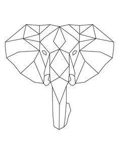 an elephant's head made up of triangles