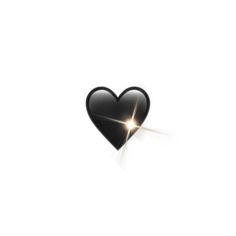 a black heart shaped object with light coming out of it's center, on a white background