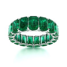 Silver Indian Jewelry, Green Rings, Emerald Gemstone, Natural Emerald, Emerald Ring, Eternity Ring, Indian Jewelry, Emerald, 925 Sterling Silver