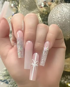 Baby Pink Nails Acrylic, Acrylic Nail Designs Coffin, Quinceanera Nails, Halloween Acrylic Nails, Cute Christmas Nails, Cute Acrylic Nail Designs, Glow Nails