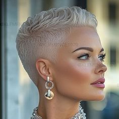 Shaved Head Hairstyles For Women, Short Hairstyle White Women, Short Hair Pompadour Women, Super Short Blonde Pixie, Pink Buzzcut Woman, Short Haircuts For Women With Fine Hair, Edgy Short Hair For Women Over 50, Very Short Hair Women, Side Part Pixie Haircut