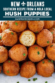 a pile of fried hush puppies sitting on top of each other