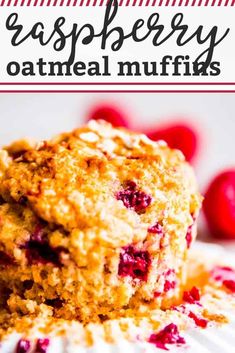 cranberry oatmeal muffins stacked on top of each other