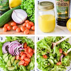 the steps to make a salad with cucumbers, tomatoes, and lettuce