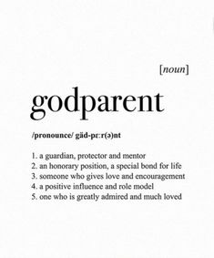 an image of the word godparent written in black and white on a sheet of paper