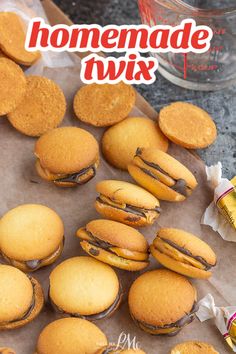 homemade mini sandwiches are arranged on wax paper