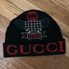 New. Never Worn. Very Soft And Warm Classic Gucci Hat With Embroidered Logo, Designer Black Hat For Streetwear, Trendy Gucci Hat With Short Brim, Casual Gucci Hat With Embroidered Logo, Designer Black Winter Hat, Designer Gucci Hats With Embroidered Logo, Casual Gucci Cap, Gucci Hat, Hat Men