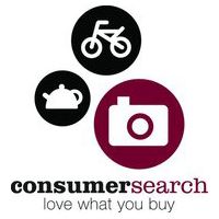 the logo for consumer search, love what you buy