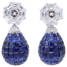 Emilio Jewelry, Jewelry Atelier, Sapphire Diamond Earrings, Sapphire And Diamond Earrings, Star Sapphire, The Vault, Sapphire Stone, Cornflower Blue, Top Seller