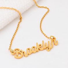 "Personalized Own Name Script Jewelry Gifts for Her: Engraved classic dainty nameplate necklace in 18k gold, rose gold, sterling silver 925. The perfect gift for mom, grandma, wife, sister, best friend or yourself. ✨ SIZE & MATERIALS ✨ Material: Sterling Silver 925, 18K Gold Plated Sterling Silver 925, 18K Rose Gold Plated Sterling Silver 925, 18K Gold Vermeil Plated Sterling Silver 925 Thickness: 1.1mm / 0.04\" Height of pendant: 11.68mm x 22.86mm / 0.46\" x 0.9\" Chain style: Cable Chain l Personalized White Gold-plated Name Necklace, Personalized Gold Plated Name Necklace For Everyday, Everyday Personalized Gold Plated Name Necklace, Customizable Rose Gold Necklace For Her, 14k Gold Name Necklace For Her, Rose Gold Plated Nameplate Necklace, Rose Gold Nameplate Necklace, Gold Plated, Custom Rose Gold Name Pendant Necklace, Personalized Rose Gold Plated Name Necklace