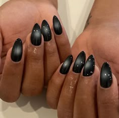 Square Almond Nails, Acrylic Nail Designs Coffin, Black Almond Nails, Nail Aesthetic, Aura Nails, Uñas Ideas, Spring Acrylic Nails, Hello Nails, Punk Nails