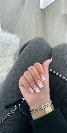 Long White Nails With Designs, Prom Nails Classy, White Nails Square, Square White Nails, White Nails French, White French Nails, Quartz Nails, Unghie Sfumate, Nails Inspired