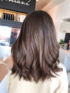 Brown Hair Mocha Highlights, Rich Brown Medium Length Hair, Short Brown Hair No Highlights, Medium Brown With Caramel Highlights Straight Hair, Mocha Brown Hair Short, Medium Brown Hair Aesthetic, Short Layered Brunette Hair, Frosty Brown Hair, Chestnut Brown Short Hair