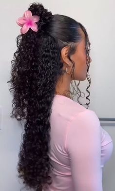 Hair Clip Long Hair, Twisty Hairstyles, Clip Long Hair, Curly Hair Clip, Hair Long Curly, Quick Curly Hairstyles, Hair Styles Curly Hair, Styles Curly Hair, Hair Styles Curly