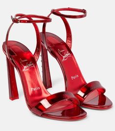 Christian Louboutin Condorapik Queen 100 Leather Sandals In Red | Editorialist