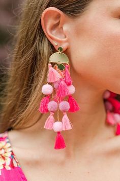 These bold earrings will have you at your best! They are such a fun statement piece! All of those tassels and layers and colors! Just wow! These earrings were meant for summer fun!  Actual product colors may vary from images shown due to different viewing devices and lighting. Best Conversation Topics, Topics To Talk, Icebreaker Questions, Questions For Couples, Pink Statement Earrings, Topics To Talk About, Conversation Topics, Chunky Earrings, Polymer Clay Jewelry Diy