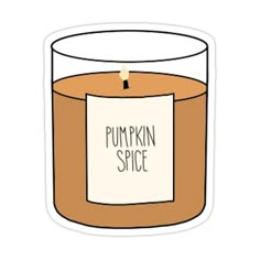 a pumpkin spice candle sticker