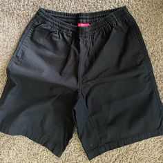 New Supreme Shorts. Never Worn.. Drawstring Black Shorts With Functional Drawstring For Streetwear, Black Shorts With Functional Drawstring, Black Drawstring Bottoms For Streetwear, Casual Black Shorts With Drawstring, Casual Black Drawstring Shorts, Casual Black Bottoms With Drawstring, Black Drawstring Bottoms For Leisure, Black Cotton Bottoms With Drawstring, Black Drawstring Bottoms In Short Length